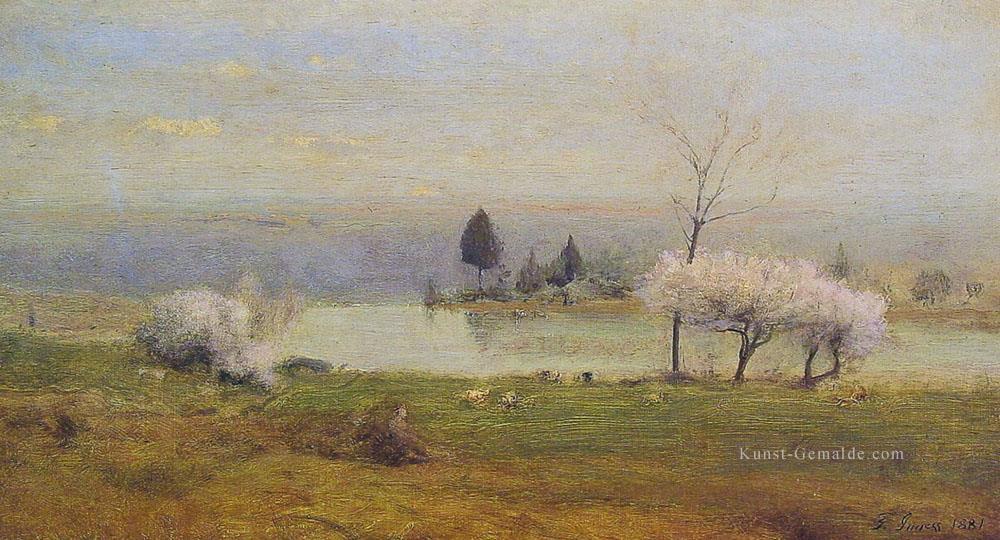 Teich bei Milton auf dem Hudson Landschaft Tonalist George Inness Ölgemälde